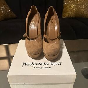 Yves Saint Laurent Brown Platform Heels